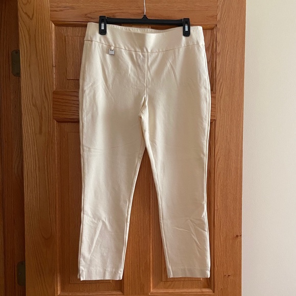 Zoe+Phoebe Cream elastic waist pants - Petite Large - NWOT - Picture 3 of 12